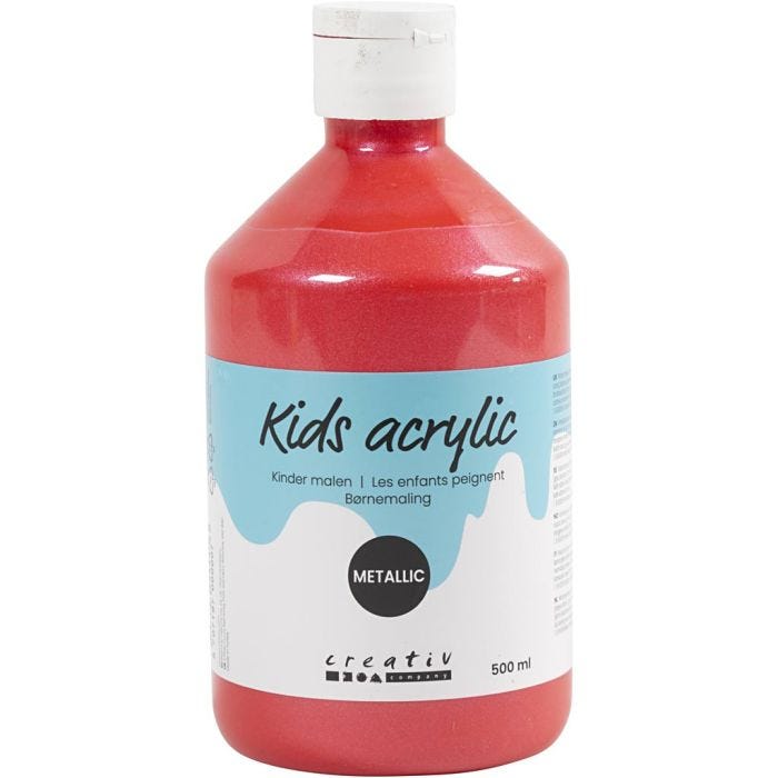 Pintura Acrílica Metálica, Metálica, rojo, 500 ml/ 1 botella