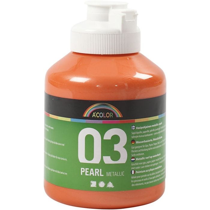 Pintura Acrílica Metálica, Metálica, naranja, 500 ml/ 1 botella
