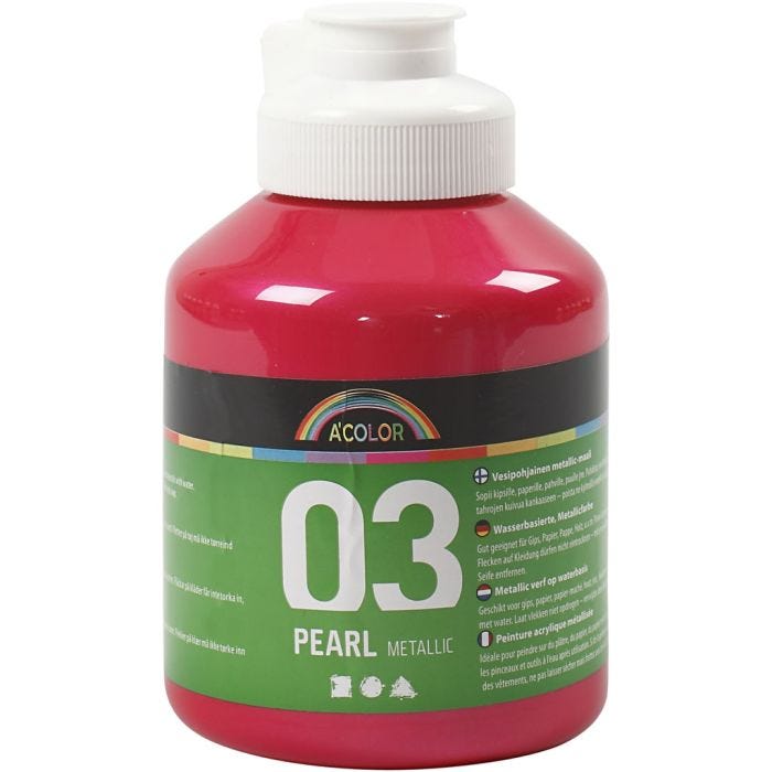 Pintura Acrílica Metálica, Metálica, rosa, 500 ml/ 1 botella