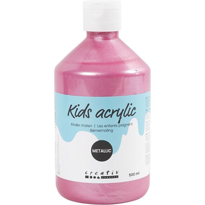 Pintura Acrílica Metálica, Metálica, rojo claro, 500 ml/ 1 botella