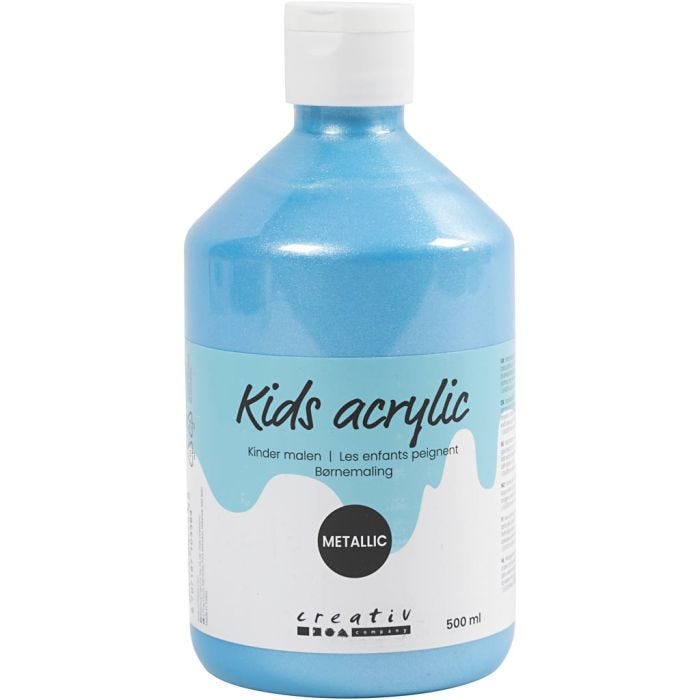 Pintura Acrílica Metálica, Metálica, azul claro, 500 ml/ 1 botella