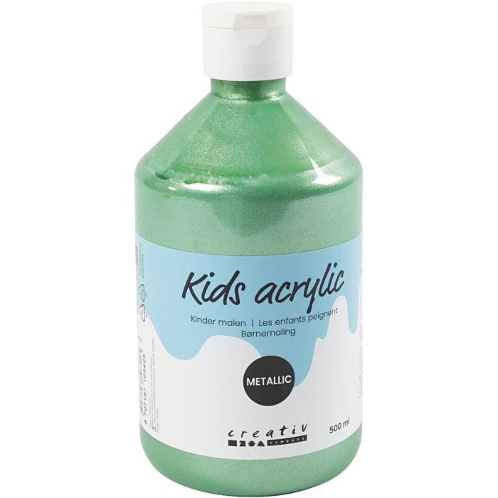 Pintura Acrílica Metálica, Metálica, verde claro, 500 ml/ 1 botella