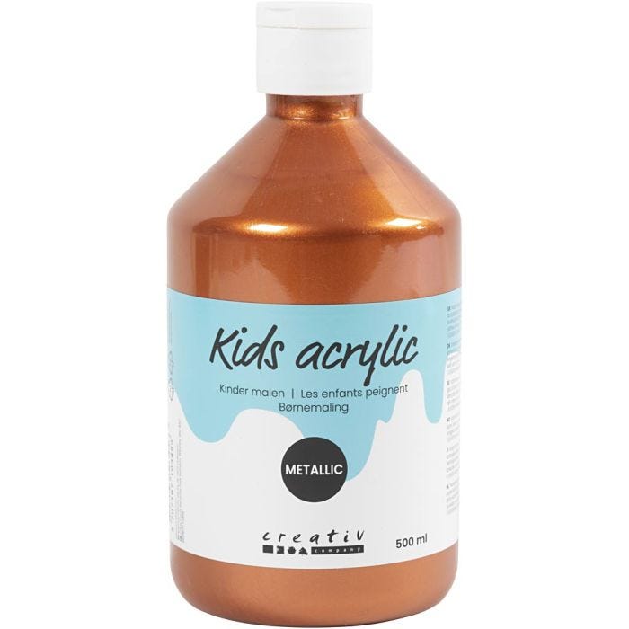 Pintura Acrílica Metálica, Metálica, cobre metalizado, 500 ml/ 1 botella