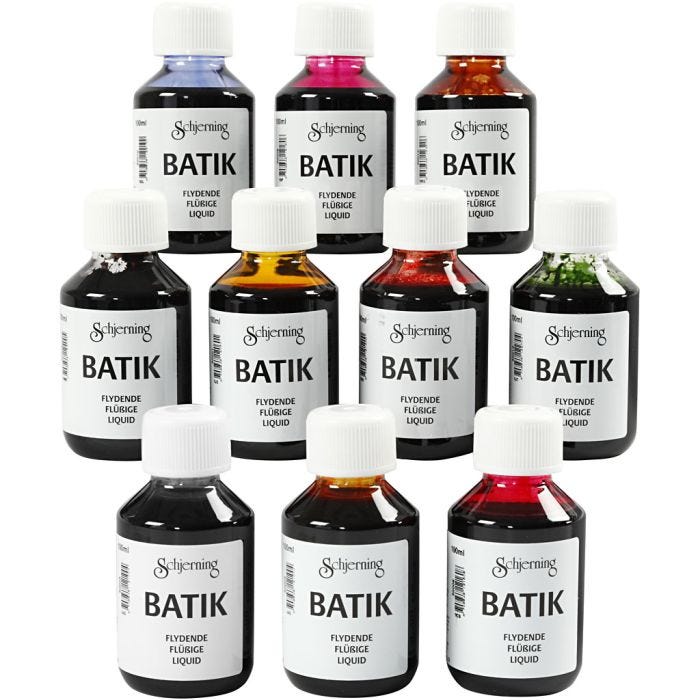 Tinte batik, surtido de colores, 10x100 ml/ 1 paquete