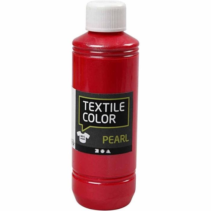 Colorante textil, perlado, rojo, 250 ml/ 1 botella