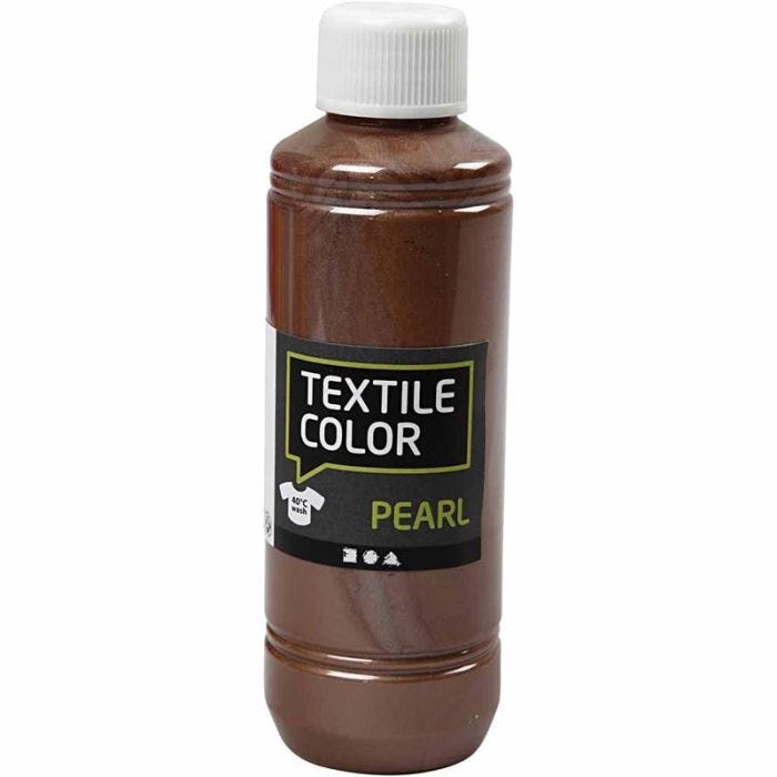 Colorante textil, perlado, marrón, 250 ml/ 1 botella