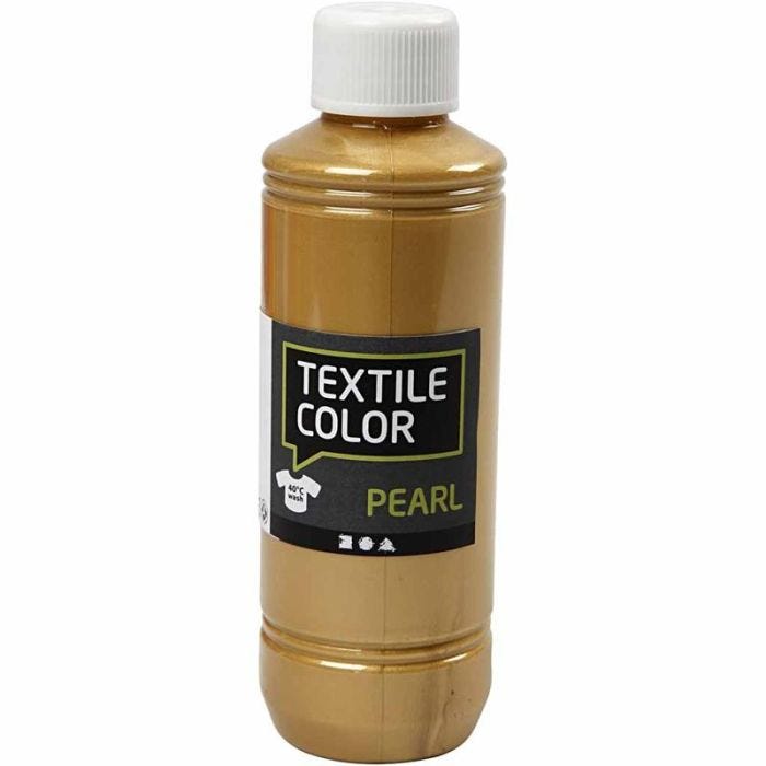 Colorante textil, perlado, dorado, 250 ml/ 1 botella
