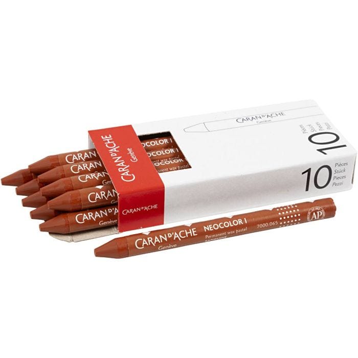 CARAN D’ACHE Neocolor I, L. 10 cm, grosor 8,5 mm, russet (065), 10 ud/ 1 paquete