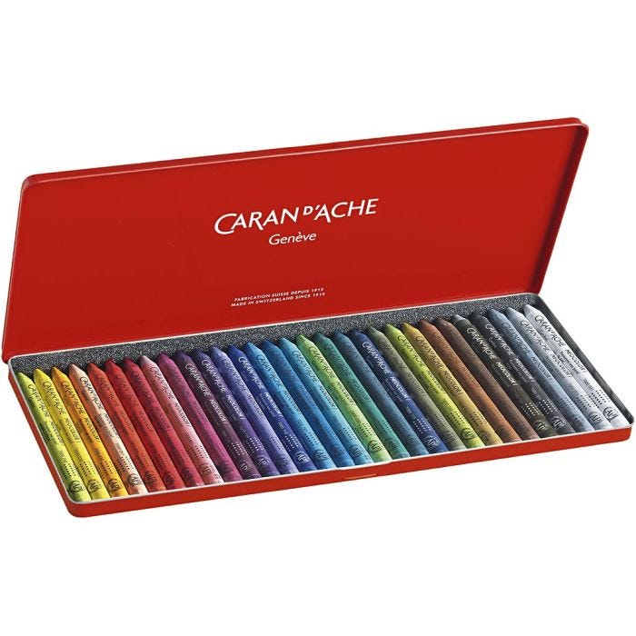 CARAN D’ACHE Neocolor I, L. 10 cm, grosor 8,5 mm, surtido de colores, 30 ud/ 1 paquete