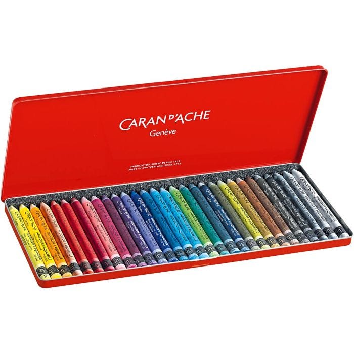 CARAN D’ACHE Neocolor II, L. 10 cm, grosor 8,5 mm, surtido de colores, 30 ud/ 1 paquete