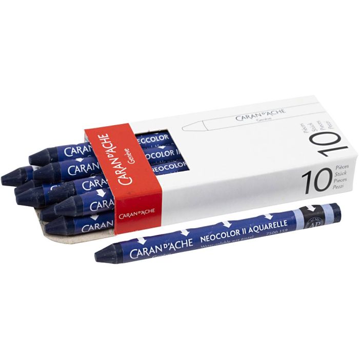 CARAN D’ACHE Neocolor II, L. 10 cm, grosor 8,5 mm, prussian blue (159), 10 ud/ 1 paquete