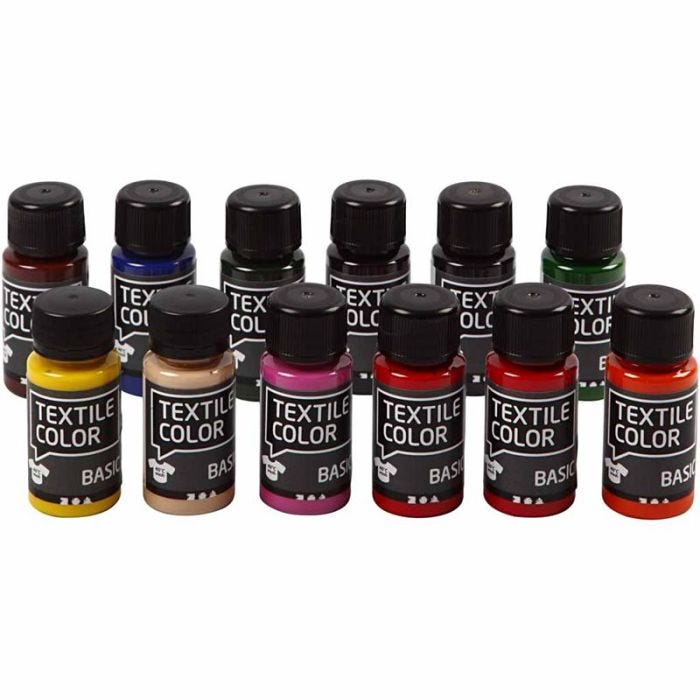 Colorante textil, 12x50 ml/ 1 paquete
