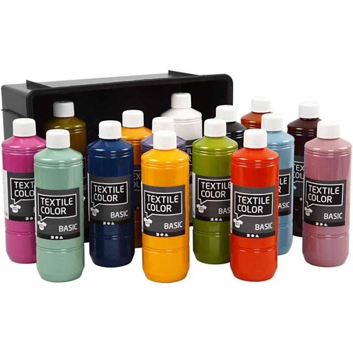 Colorante textil, surtido de colores, 15x500 ml/ 1 paquete