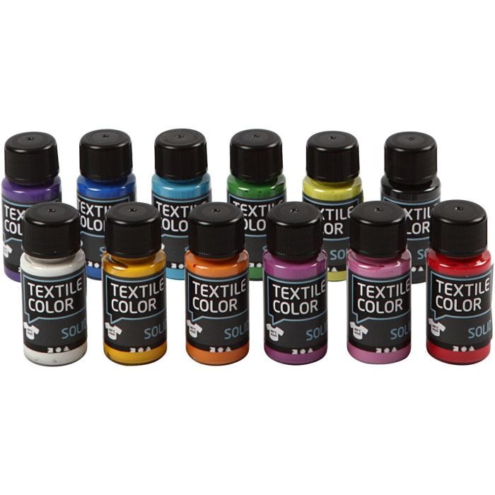 Sólido textil, opaco, surtido de colores, 12x50 ml/ 1 paquete