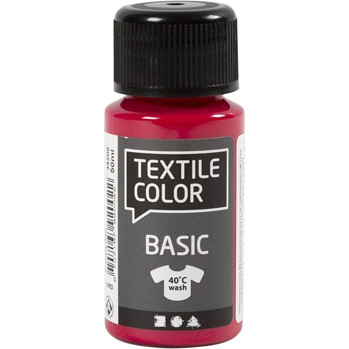 Colorante textil, rojo primario, 50 ml/ 1 botella
