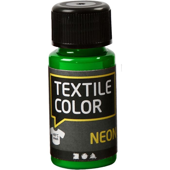 Colorante textil, verde neón, 50 ml/ 1 botella