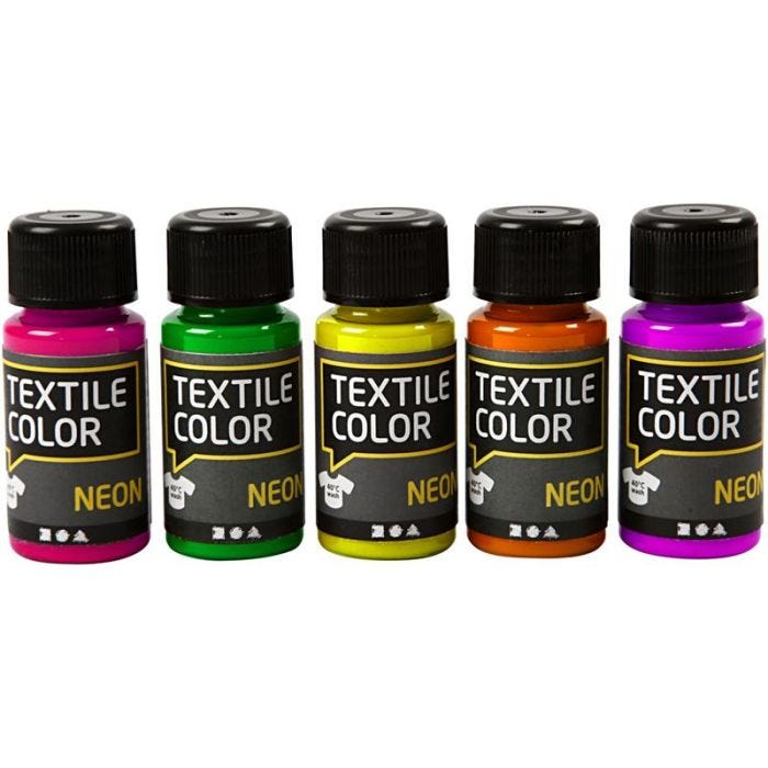 Colorante textil, surtido de colores, 5x50 ml/ 1 paquete