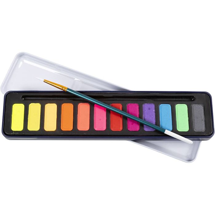 Kit de Acuarelas, colores pastel, 12 color/ 1 paquete