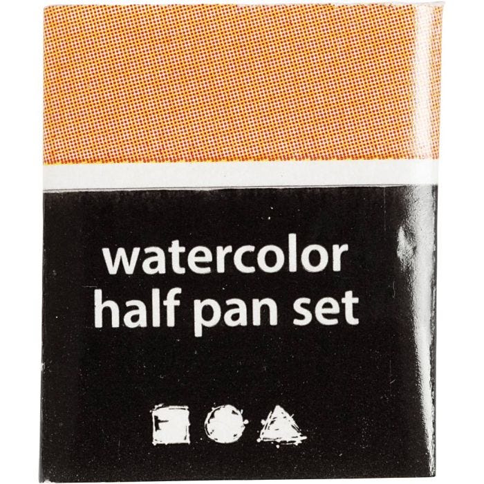 Pinturas Acuarelables Art, ½-pan, medidas 10x15x20 mm, polvo claro, 1 ud