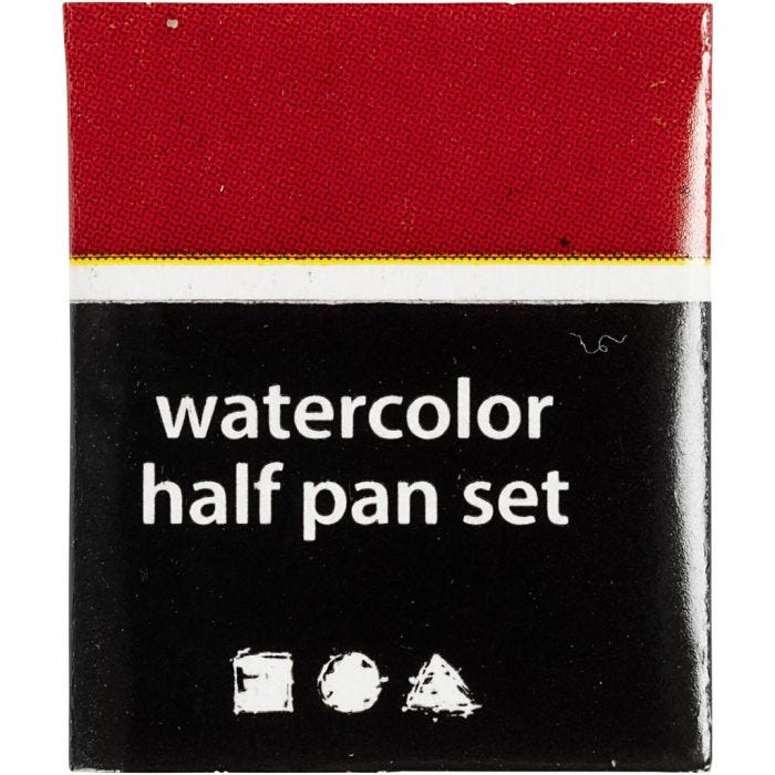 Pinturas Acuarelables Art, ½-pan, medidas 10x15x20 mm, rojo transparente, 1 ud