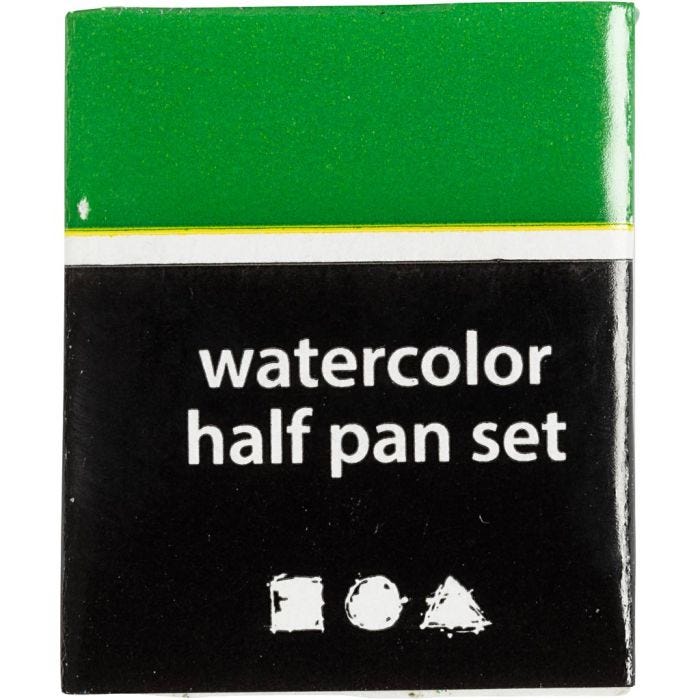 Pinturas Acuarelables Art, ½-pan, medidas 10x15x20 mm, verde transparente, 1 ud