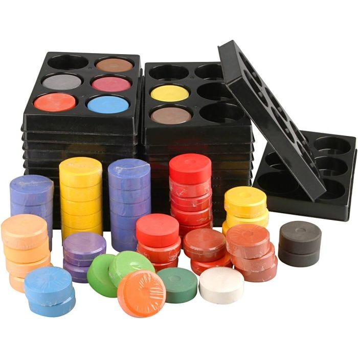 Acuarelas, A: 16 mm, dia 44 mm, surtido de colores, 1 set