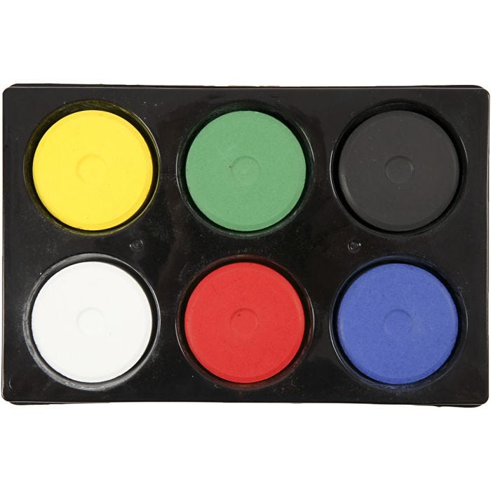 Acuarelas, A: 19 mm, dia 57 mm, colores primario, 1 paquete