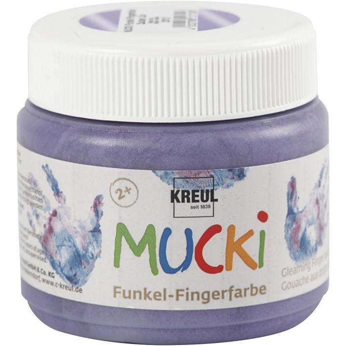 Mucki Pintura de dedo, lil metalizado, 150 ml/ 1 bote
