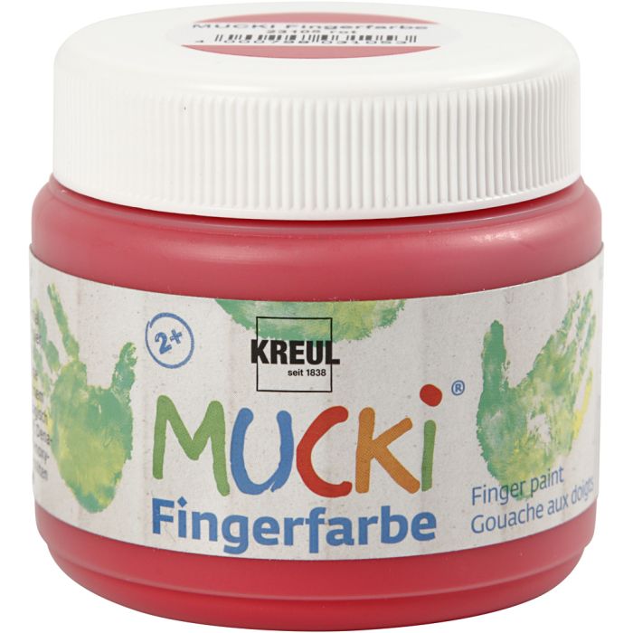 Mucki Pintura de dedo, rojo, 150 ml/ 1 bote