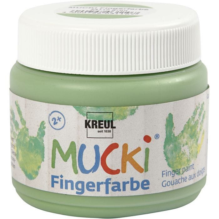 Mucki Pintura de dedo, verde, 150 ml/ 1 bote