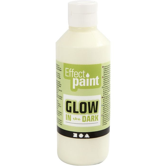Pintura Luminosa en la Oscuridad, amarillo fluorescente, 250 ml/ 1 botella
