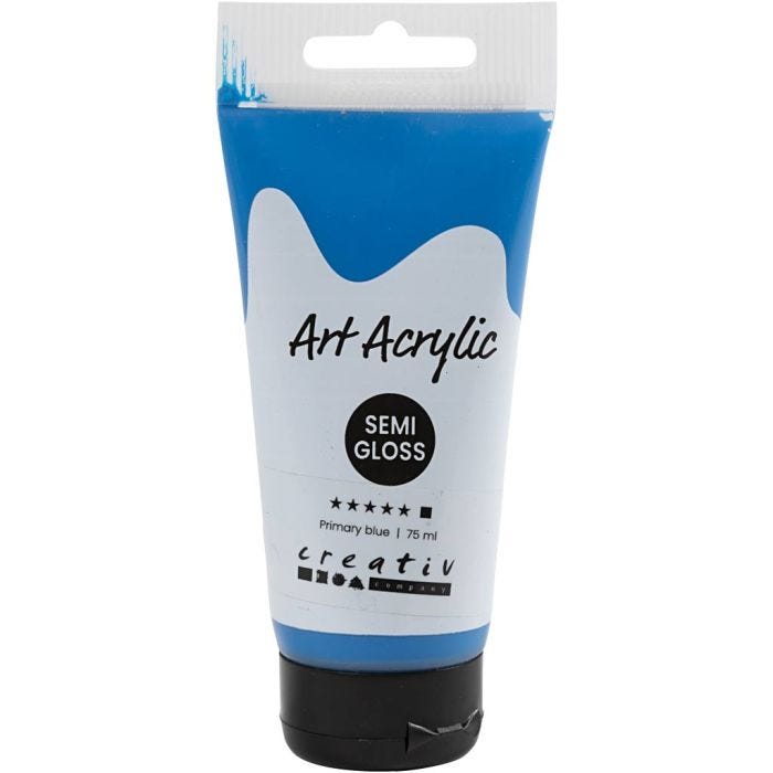 Pintura Acrilica, semi-gloss, opaco, azul primario, 75 ml/ 1 botella