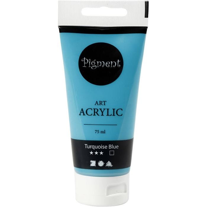 Pintura Acrilica, semi-gloss, opaco, turquoise blue, 75 ml/ 1 botella