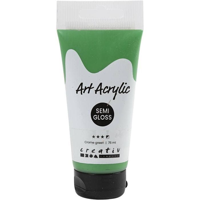 Pintura Acrilica, semi-gloss, semi opaco, crome green, 75 ml/ 1 botella