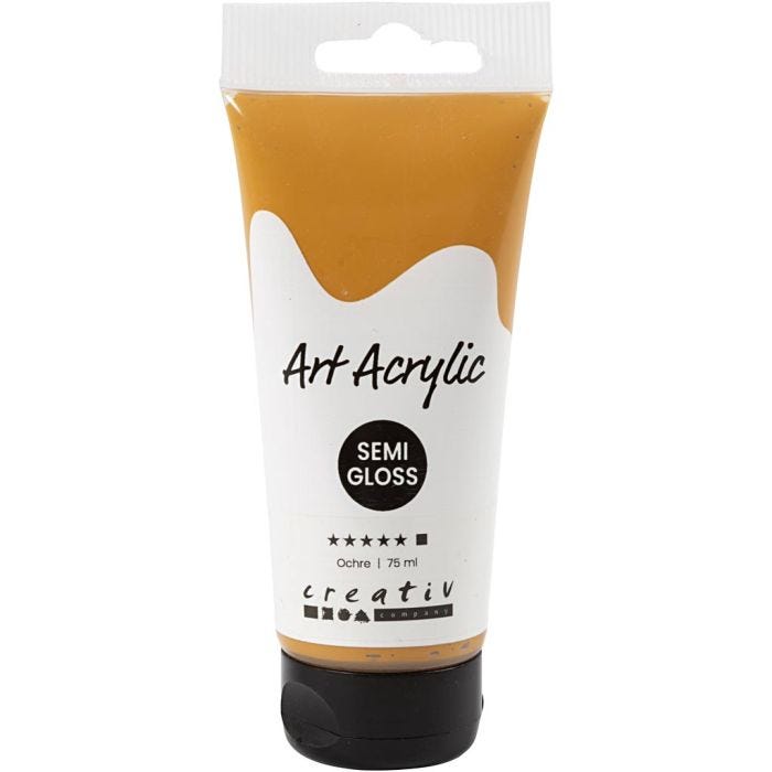 Pintura Acrilica, semi-gloss, opaco, ocre, 75 ml/ 1 botella