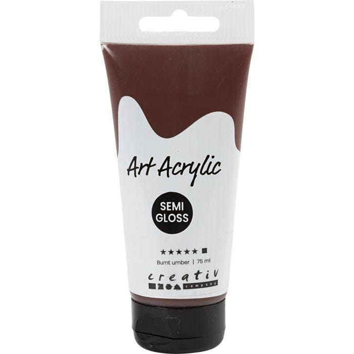 Pintura Acrilica, semi-gloss, opaco, ocre oscuro, 75 ml/ 1 botella