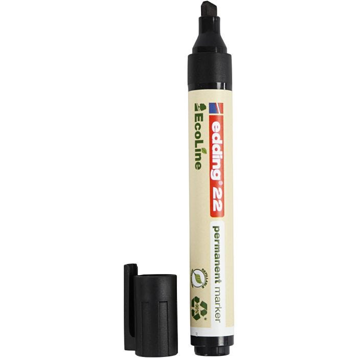 Rotuladores Edding EcoLine 22, medida 22, trazo ancho 1x5 mm, negro, 1 ud