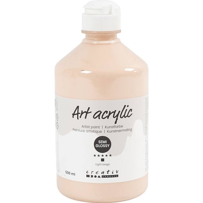Pintura Acrilica, semi-gloss, opaco, polvo claro, 500 ml/ 1 botella