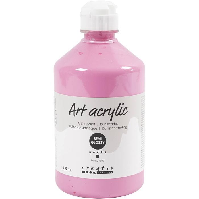 Pintura Acrilica, semi-gloss, opaco, rosado polvoriento, 500 ml/ 1 botella