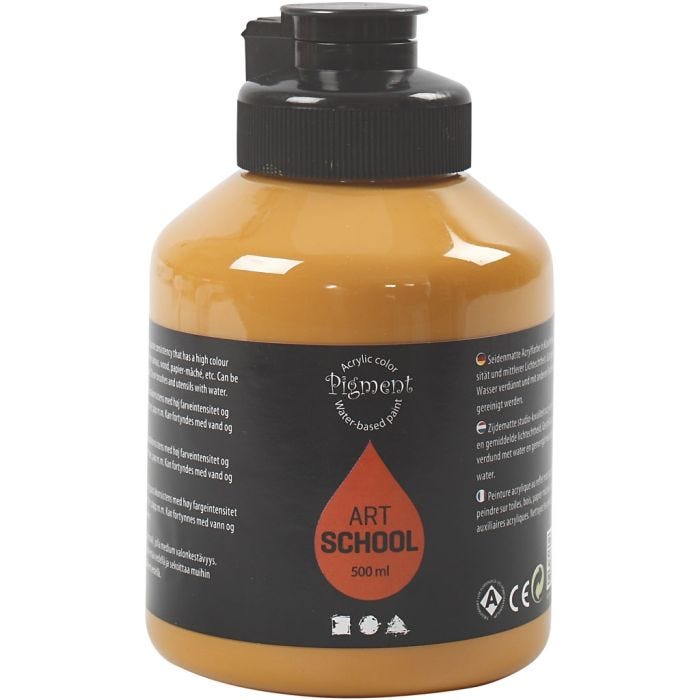 Pintura Acrilica, semi-gloss, opaco, ocre, 500 ml/ 1 botella
