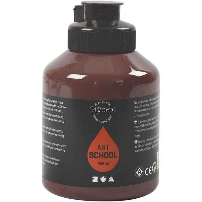 Pintura Acrilica, semi-gloss, opaco, ocre oscuro, 500 ml/ 1 botella