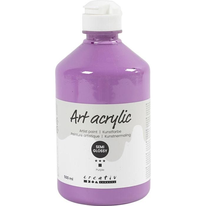 Pintura Acrilica, semi-gloss, opaco, morado, 500 ml/ 1 botella