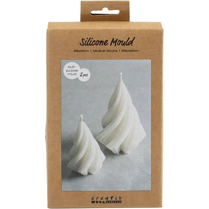 Molde de Silicona, Árboles de Navidad, A: 8+11 cm, dia 5+7 cm, 2 ud/ 1 paquete