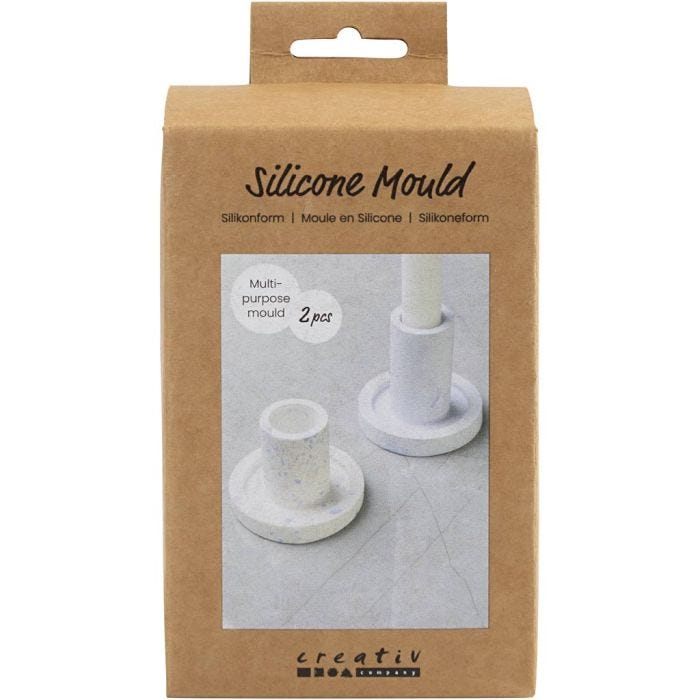 Molde de silicona, Porta vela, A: 6,5+7,5 cm, dia 7,3 cm, 2 ud/ 1 paquete