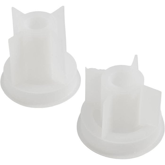 Molde de silicona, Soporte para velas, A: 5,8+7,5 cm, A: 2-2,5 cm, dia 7,5 cm, mate transparente, 2 ud/ 1 paquete