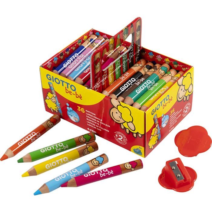 Lápices de Colores, L. 10,5 cm, dia 13 mm, mina 6 mm, surtido de colores, 36 ud/ 1 paquete