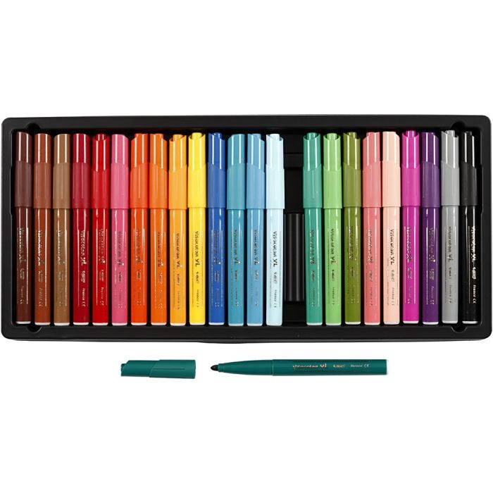 BIC Rotulador Visa Marker, trazo ancho 3 mm, surtido de colores, 24 ud/ 1 paquete