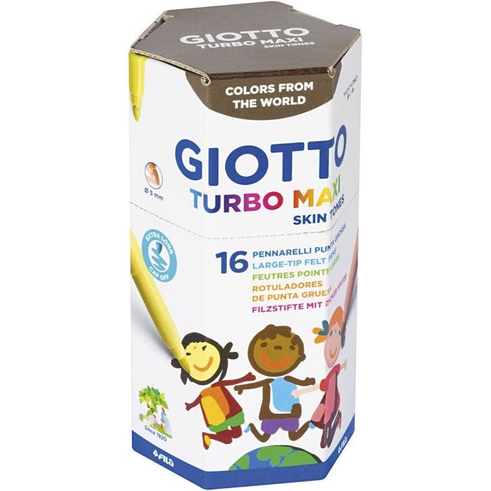 Rotuladores GIOTTO Turbo Maxi, dia 5 mm, beige shades, 16 ud/ 1 paquete