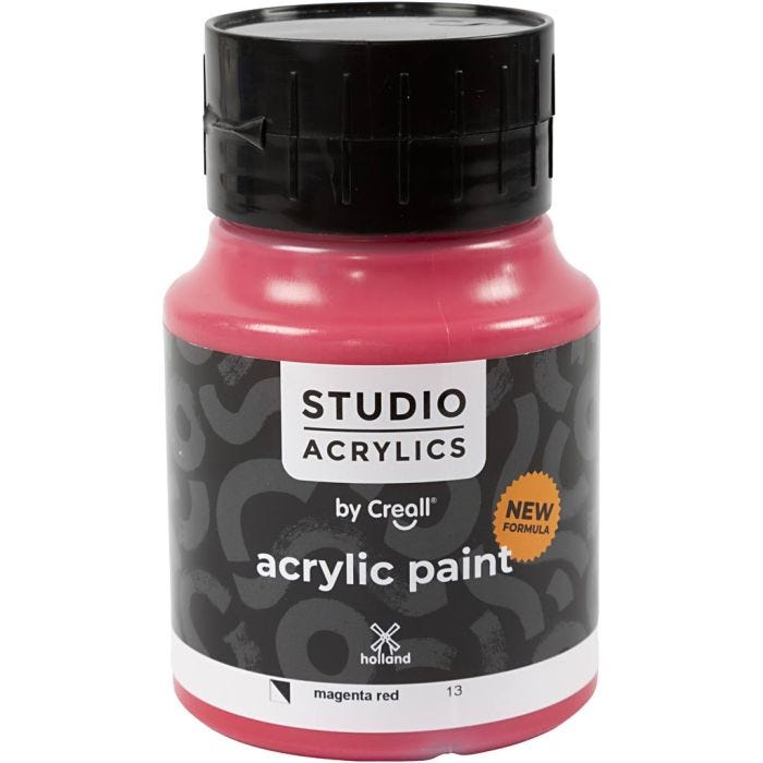 Pintura Acrílica Creall Studio, semi opaco, magenta red (13), 500 ml/ 1 botella