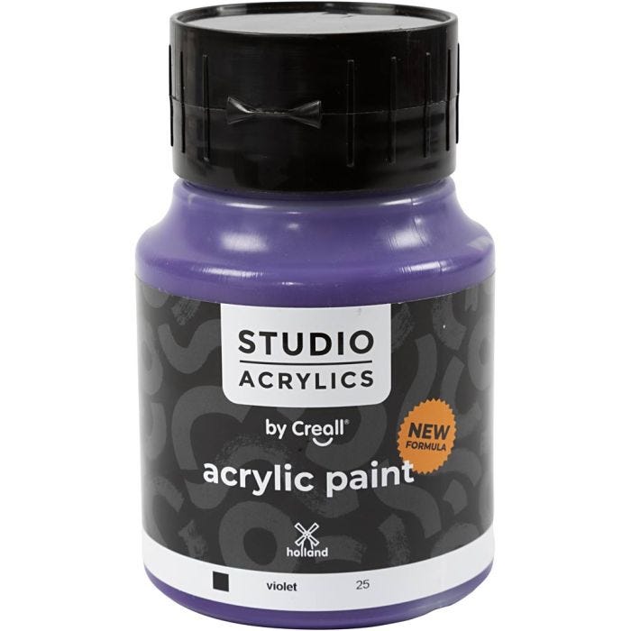 Pintura Acrílica Creall Studio, opaco, violet (25), 500 ml/ 1 botella